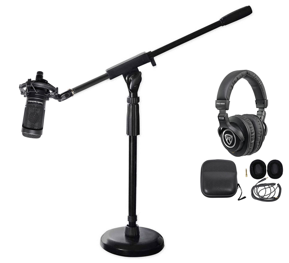 AT2050 Studio Microphone + Stand + Headphones