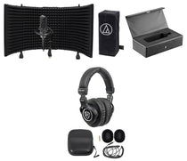AT4033A Condenser Microphone, PRO-M50 Headphones & Isolation Shield Bundle