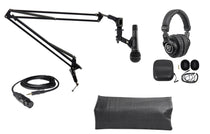 1-Person PC Podcasting Bundle with ATM410 Microphone, Boom Arm and Headphones