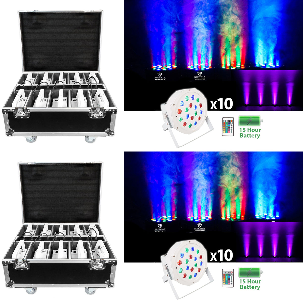(2) BATTERY PAR PACK 50 WHITE
