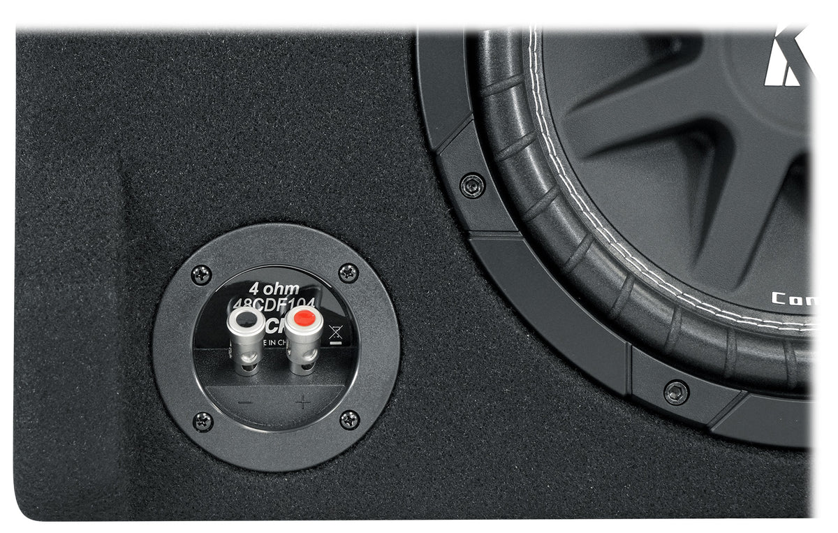 KICKER 48CDF104 Comp12 10" 300w Down Firing Car Subwoofer+Mono Amplifier+Amp Kit