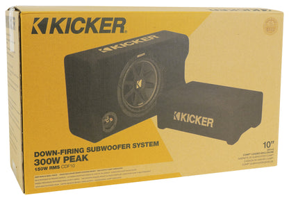 KICKER 48CDF104 Comp12 10" 300w Down Firing Car Subwoofer+Mono Amplifier+Amp Kit