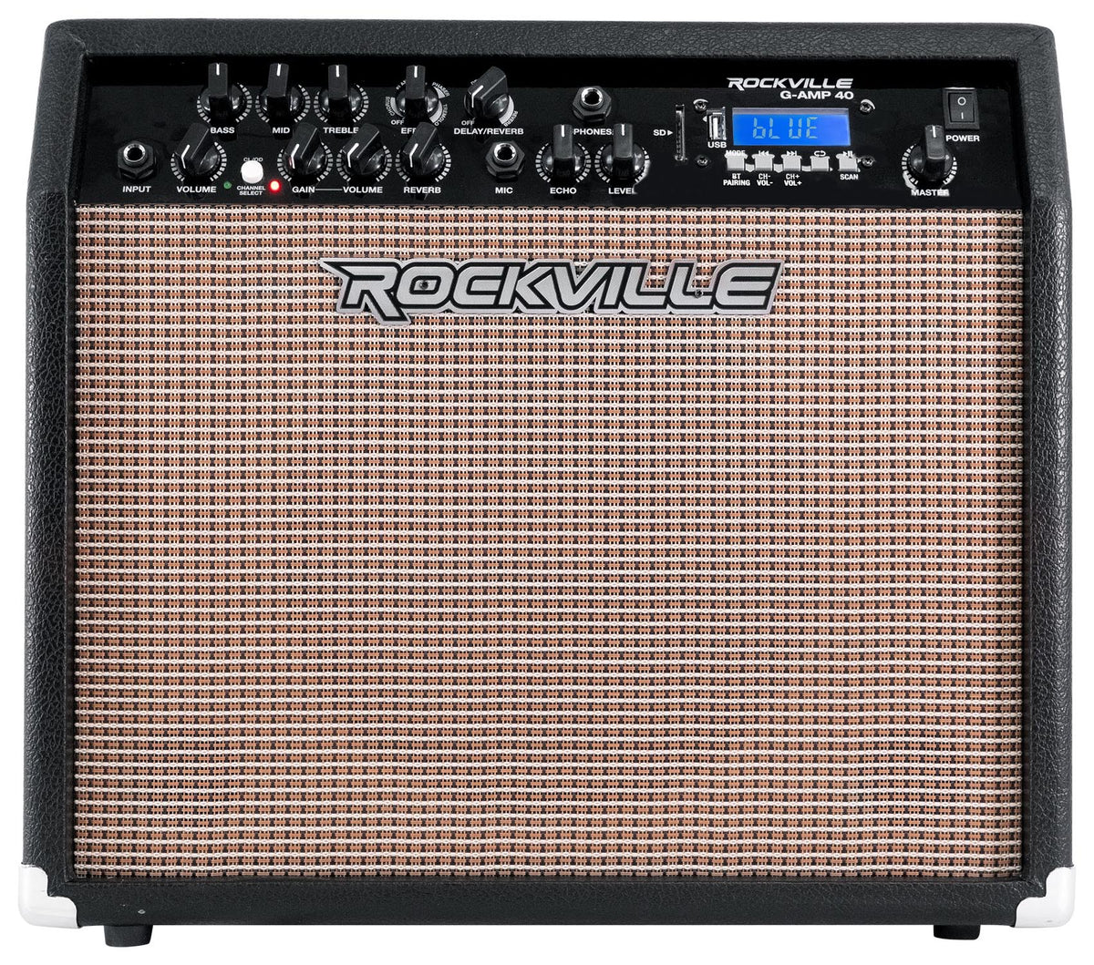 Rockville G-AMP 40 Guitar Combo Amplifier Amp Bluetooth/Mic In/USB/Footswitch