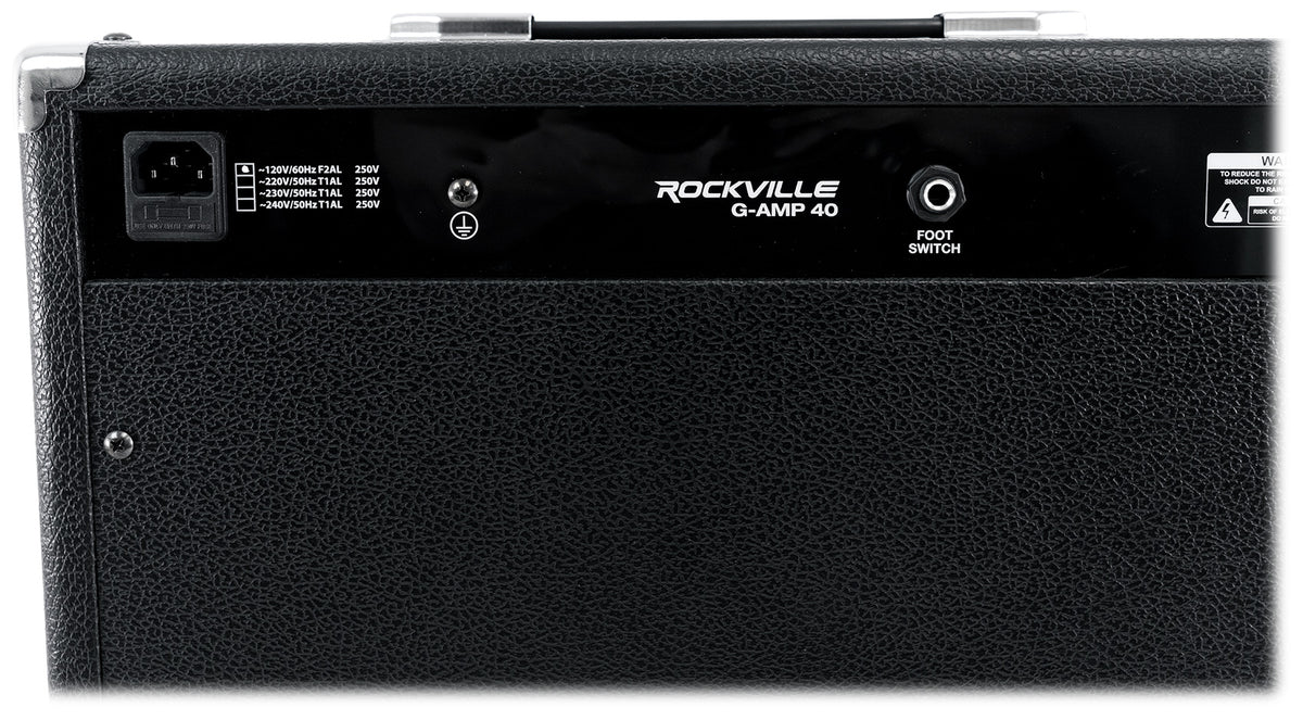 Rockville G-AMP 40 Guitar Combo Amplifier Amp Bluetooth/Mic In/USB/Footswitch