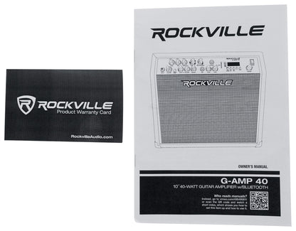 Rockville G-AMP 40 Guitar Combo Amplifier Amp Bluetooth/Mic In/USB/Footswitch