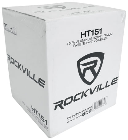 Rockville HT151 3" 450w Car/Pro Aluminum Horn Titanium Tweeter w/ 3" Voice Coil
