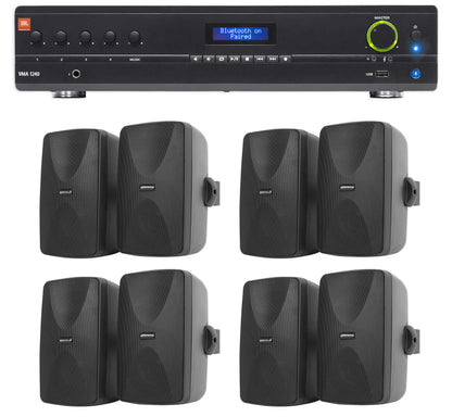 JBL VMA1240 Commercial/Restaurant 70v Bluetooth Mixer/Amplifier+8) Wall Speakers