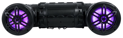 Rockville RATV80L Bluetooth Dual 8" Powered 600w ATV/UTV/Marine Speaker w/LED
