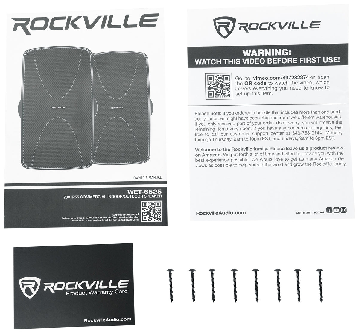 VMA1120 Amplifier + (4) WET-6525B Black Wall Speakers Bundle