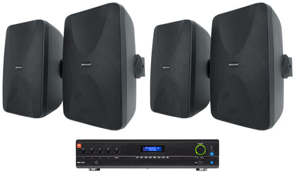 VMA1120 Amplifier + (4) WET-6525B Black Wall Speakers Bundle