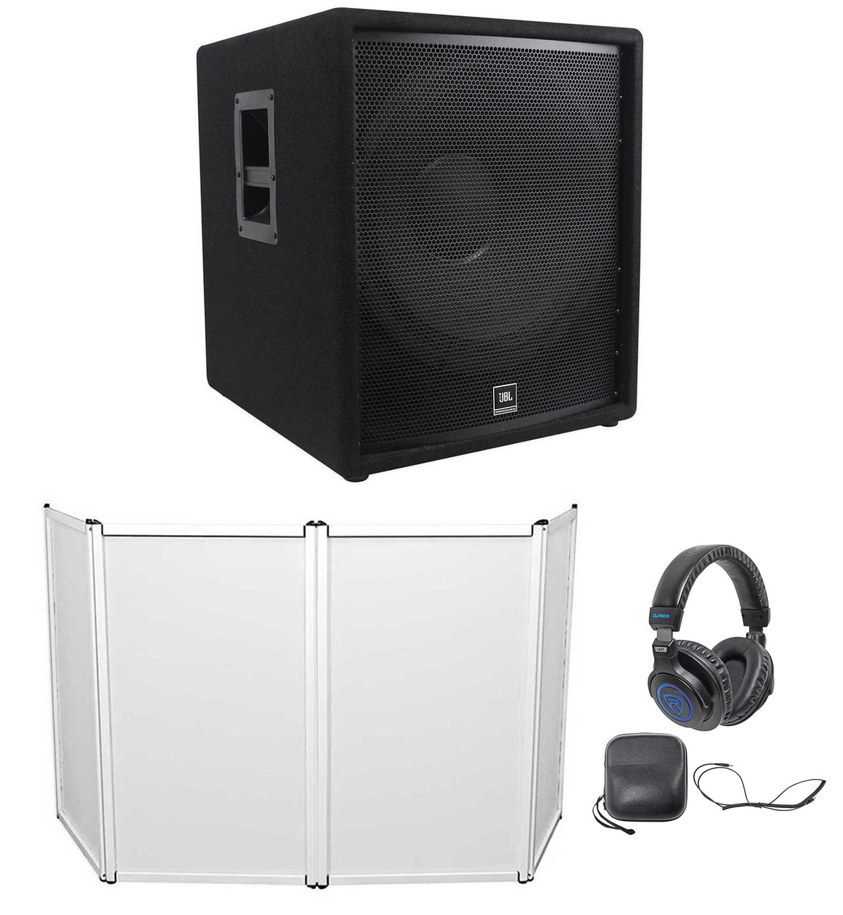 JBL Pro JRX218S 1400 Watt 18" Passive Subwoofer DJ Sub+Facade+Headphones