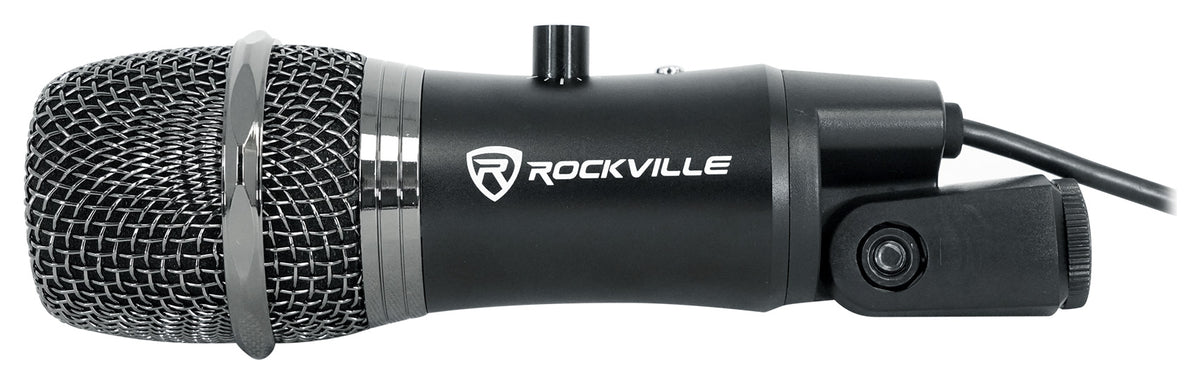 Rockville A-STREAM Live Streaming USB Microphone w Gain+Mute Control+Stand+Cable