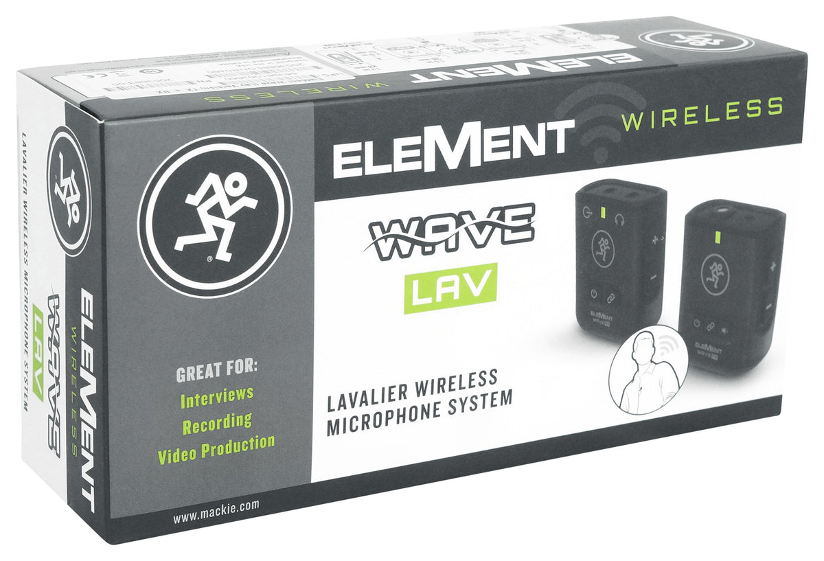 Mackie EleMent Wave LAV Wireless Lavalier Microphone System