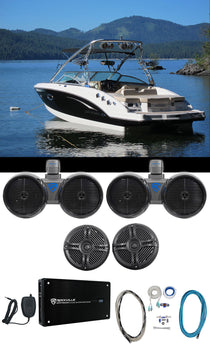 Dual 8" Wakeboards+(2) 6.5" Speakers+4-Ch Amplifier+Amp Kit