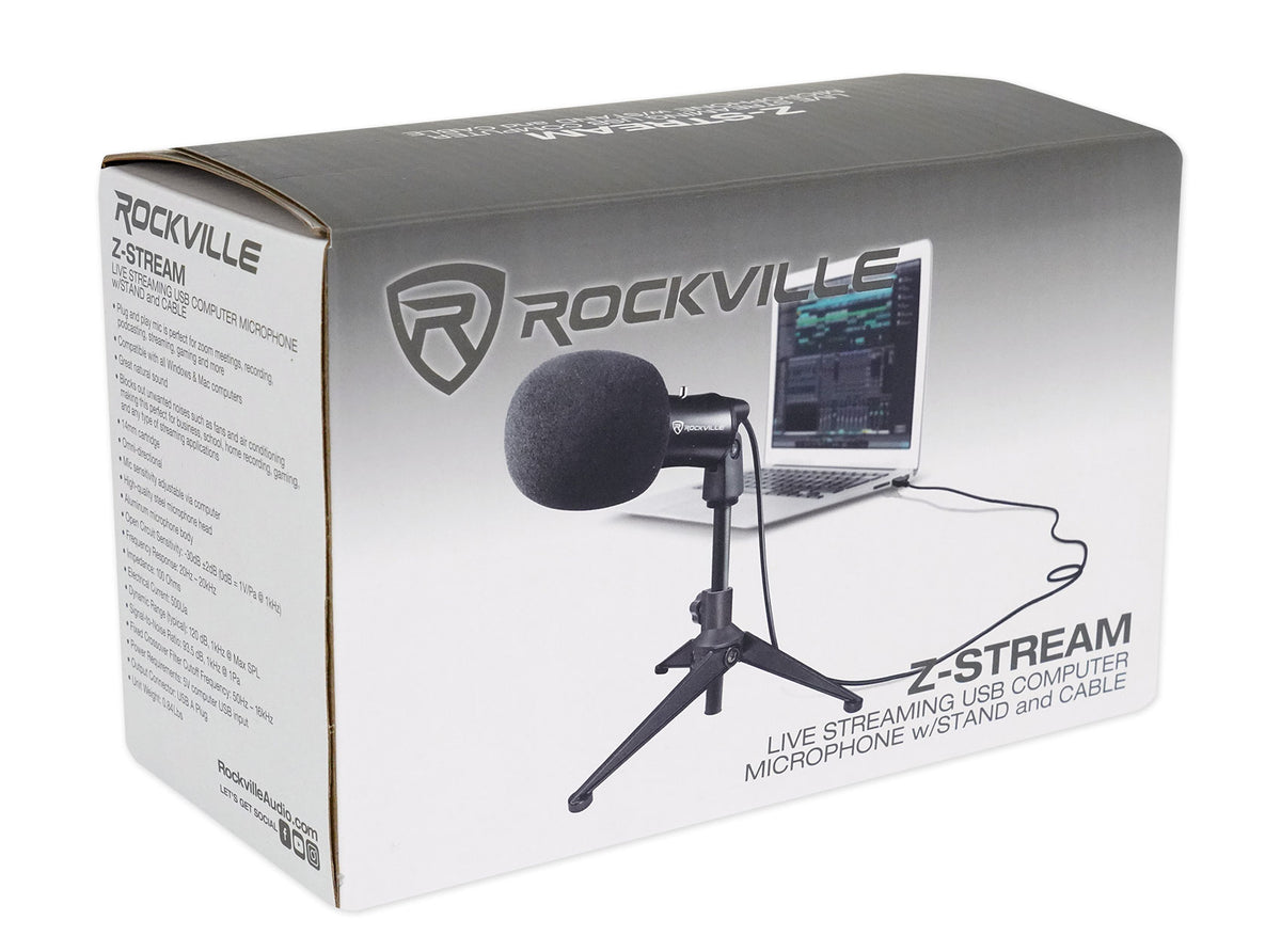 Rockville Z-Stream USB Microphone + iUSB Lightning Adapter Bundle