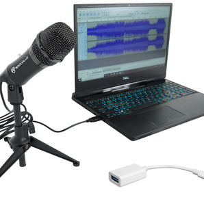 Rockville Z-STREAM USB Streaming Microphone Zoom/Podcast Mic+iPhone/iPad Cable