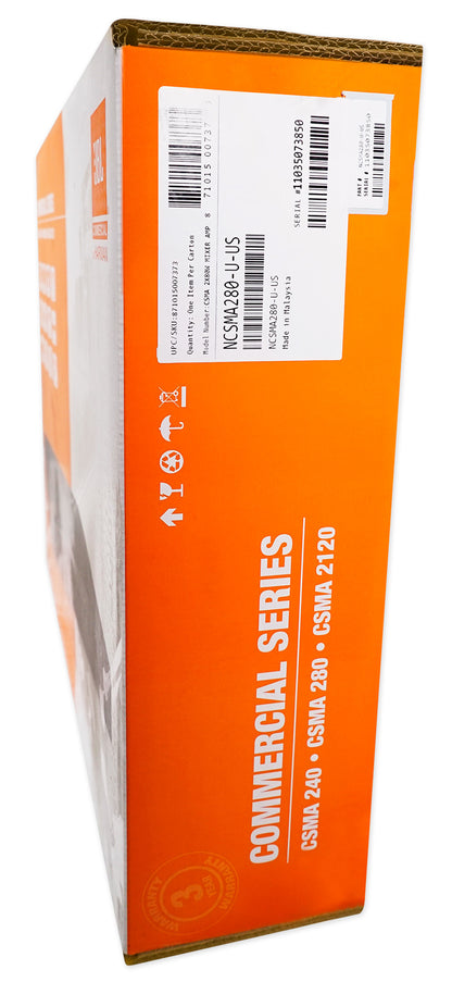JBL CSMA280 Commercial/Restaurant 2 x 80w Amplifier 4ohm/8ohm/70V/100V, 8 inputs
