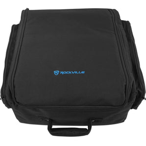(8) Rockville RockWedge LED RGBWA+UV White Wireless DMX Battery Lights+Backpack