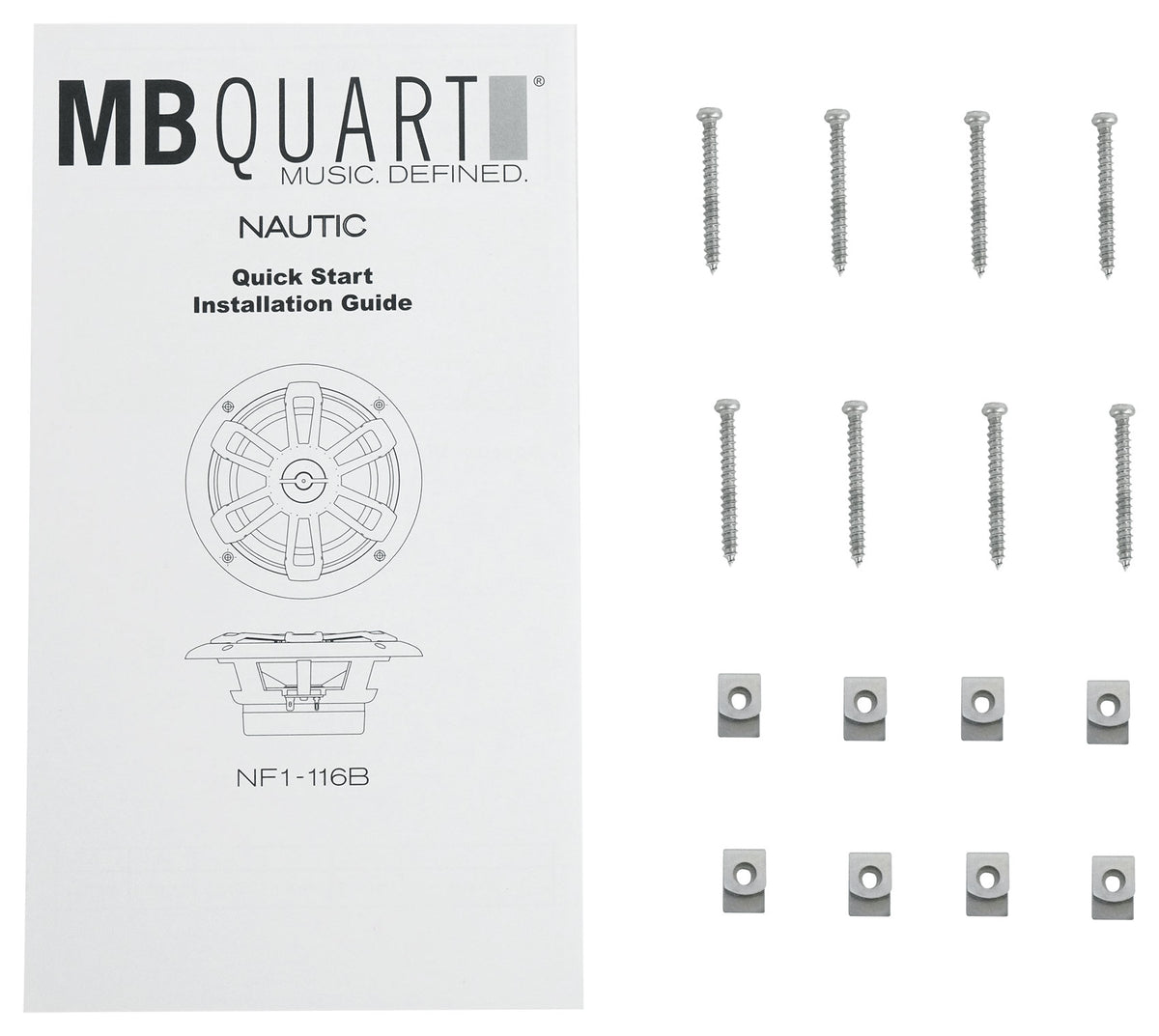 (2) MB QUART NF1-116B 6.5" 80 Watt Marine 2-Way Coaxial Black Speakers For Boat