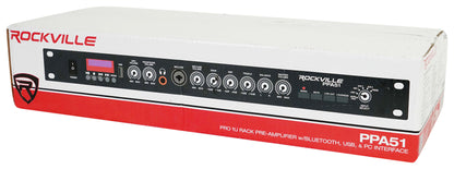 Rockville PPA51 Preamp Pro 1U Pre-Amplifier w/Bluetooth/USB/Computer Interface