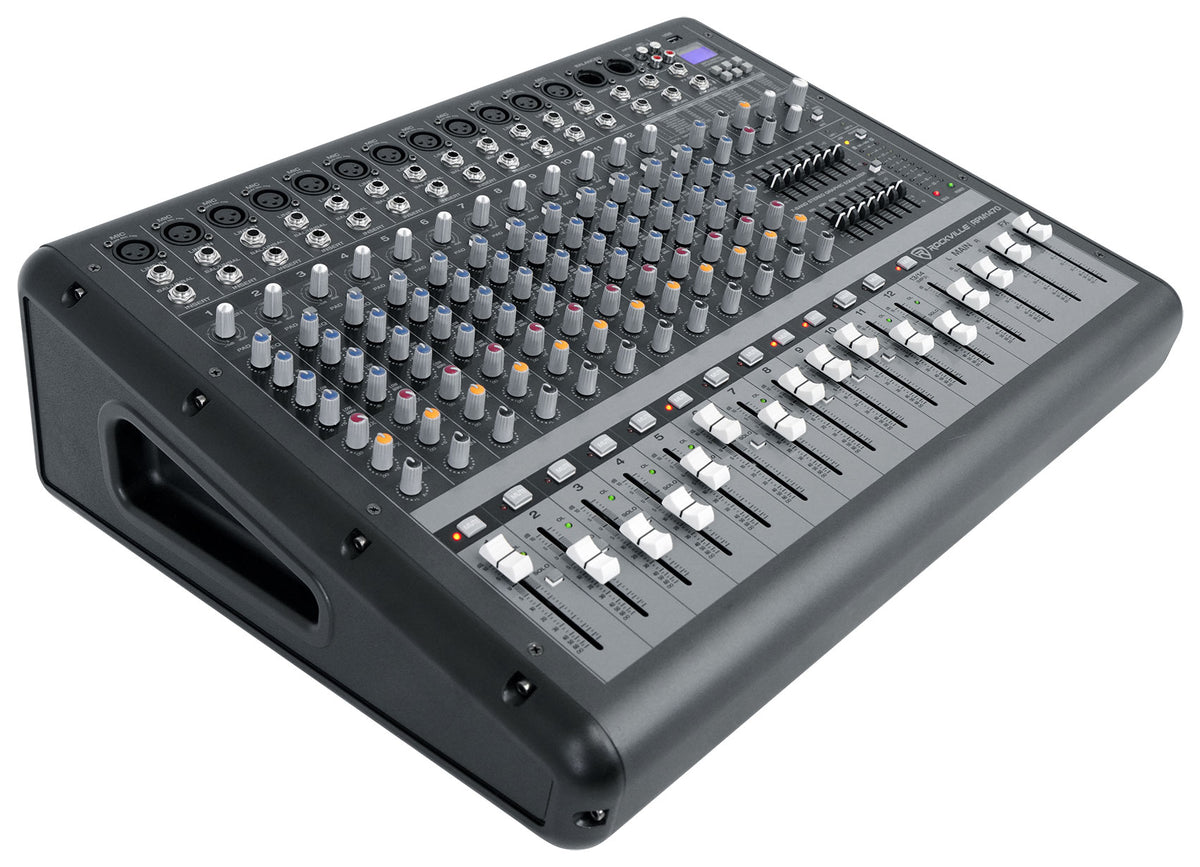DJ Package with (2) JBL JRX212 2000w 12" Speakers+Powered Mixer+Totem Stands+Facade