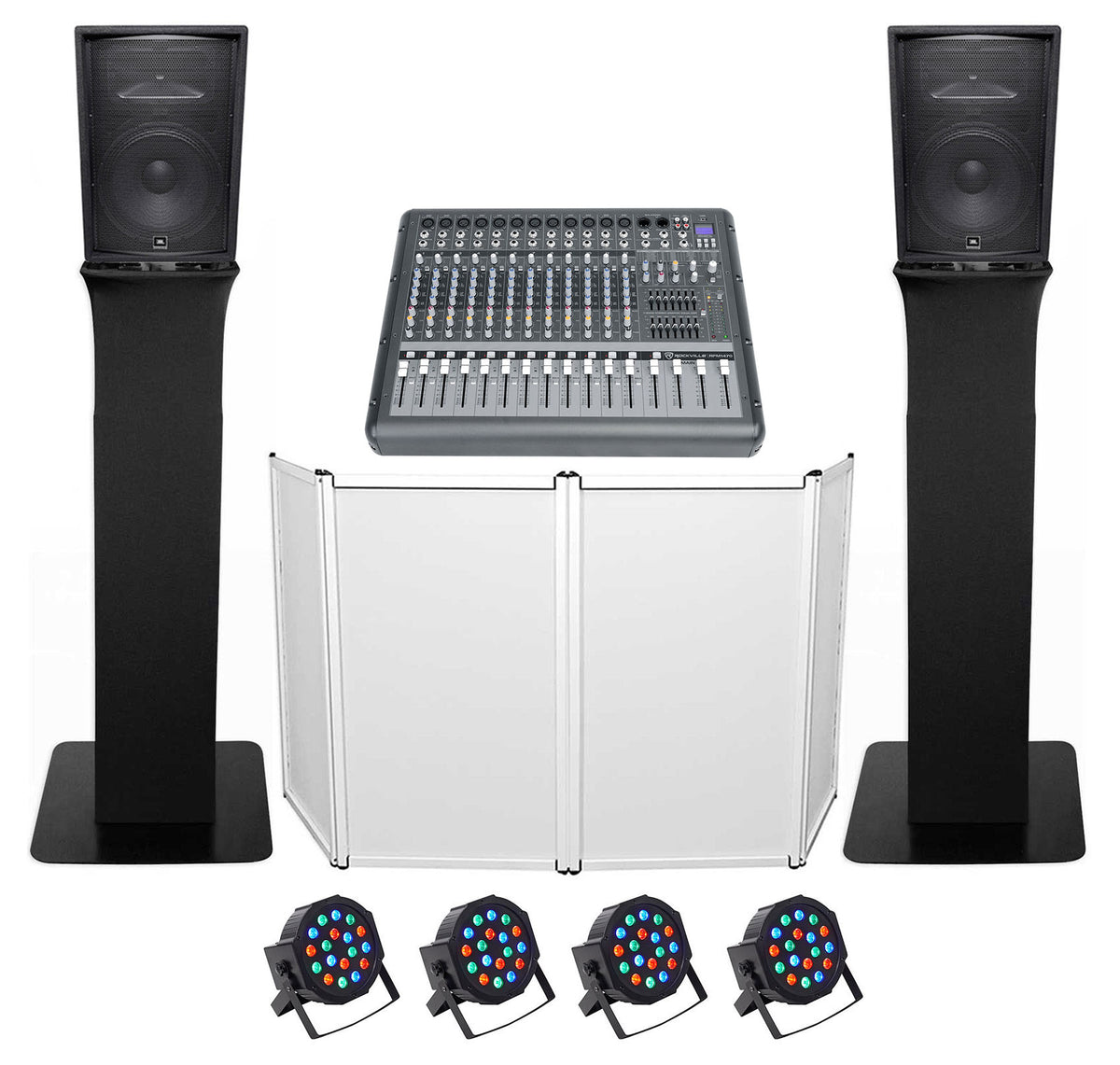 JRX215 DJ Pack with RTP32B Totem Stands