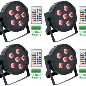 (8) Rockville BATTERY PAR 61 Rechargeable RGBWA+UV DMX DJ Wash Lights+Remotes