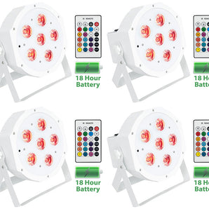 8) Rockville BATTERY PAR 61 White Rechargeable RGBWA+UV DMX DJ Up-Lights+Remotes