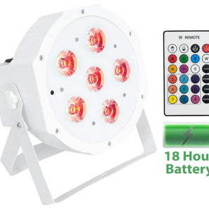 16 Rockville BATTERY PAR 61 White Rechargeable RGBWA+UV DMX DJ Up-Lights+Remotes