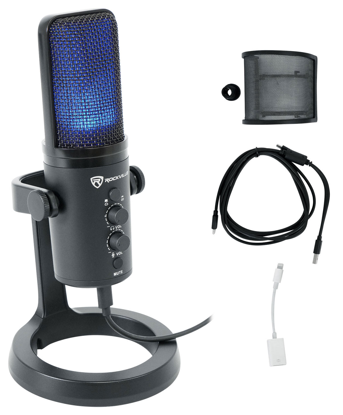 Gaming Recording Streaming Kit w/ USB Microphone + Headphones + Monitors