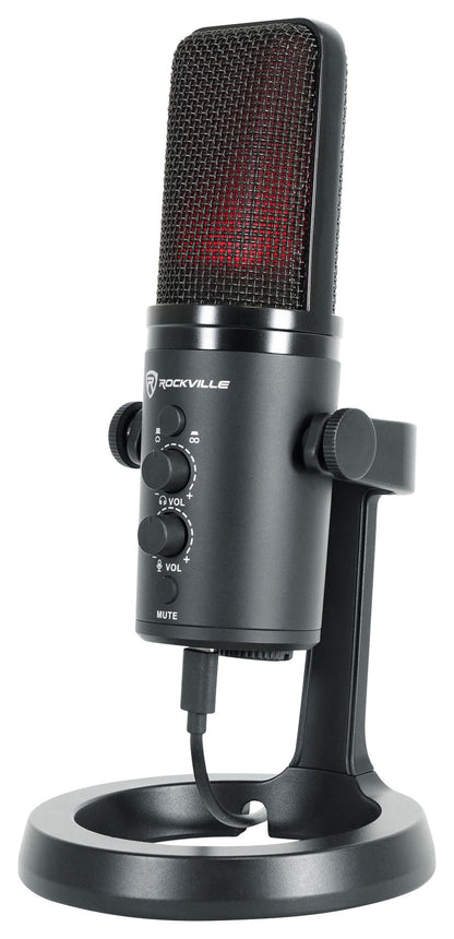 Gaming Recording Streaming Kit w/ USB Microphone + Headphones + Monitors