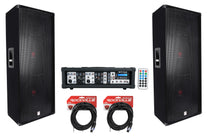 (2) RSG15.24 Dual 15" 3000W DJ/Pro Speakers + Powered Mixer