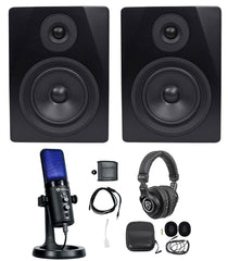 Gaming Recording Streaming Kit w/ USB Microphone + Headphones + Monitors