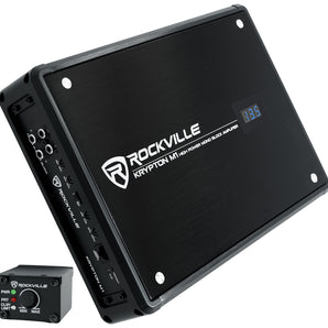 Rockville KRYPTON-M1 2000w Peak/500w RMS Mono 1 Ohm Car Amplifier Amp+Remote
