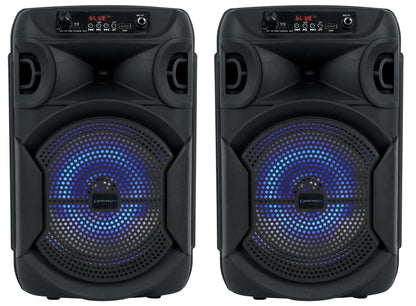 BOOMPACK8 8" Powered Wireless Rechargeable Bluetooth Speakers