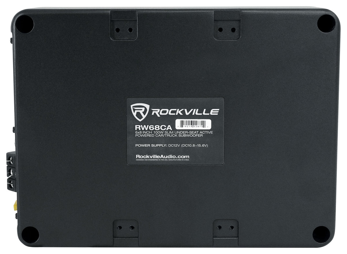 Rockville RW68CA 400w 6x8 Slim Under-Seat Active Powered Car/Truck Subwoofer Sub