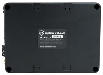 Rockville RW68CA 400w 6x8 Slim Under-Seat Active Powered Car/Truck Subwoofer Sub