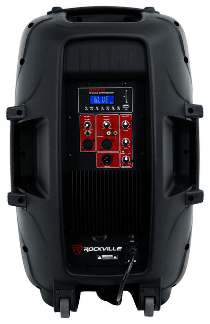 Rockville BPA15 15 inch Professional Powered Active 800 Watt DJ PA Speaker w Bluetooth