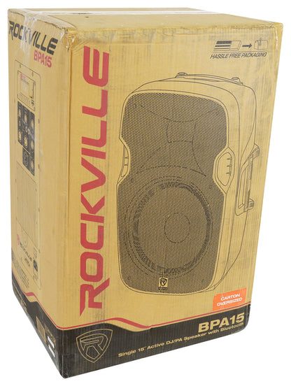 Rockville BPA15 15 inch Professional Powered Active 800 Watt DJ PA Speaker w Bluetooth