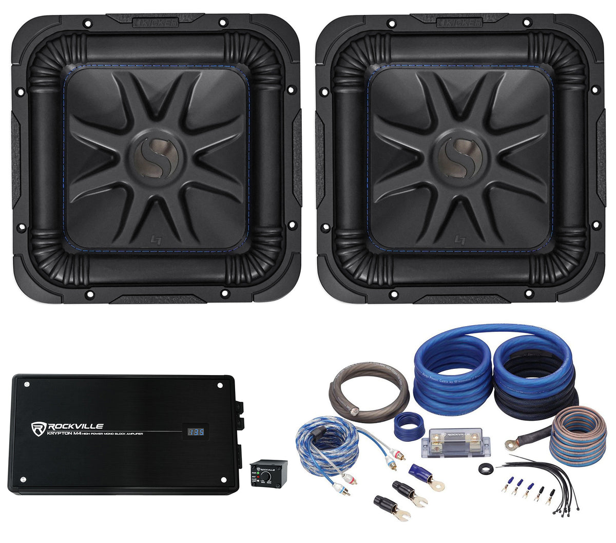 (2) L7S104 10" Solo-Baric L7S Car Subs + 1500W Amplifier + Amp Kit