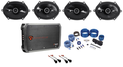 6x8" Speaker + 4-Ch Amp Kit For 2000-2010 Ford F-650/750
