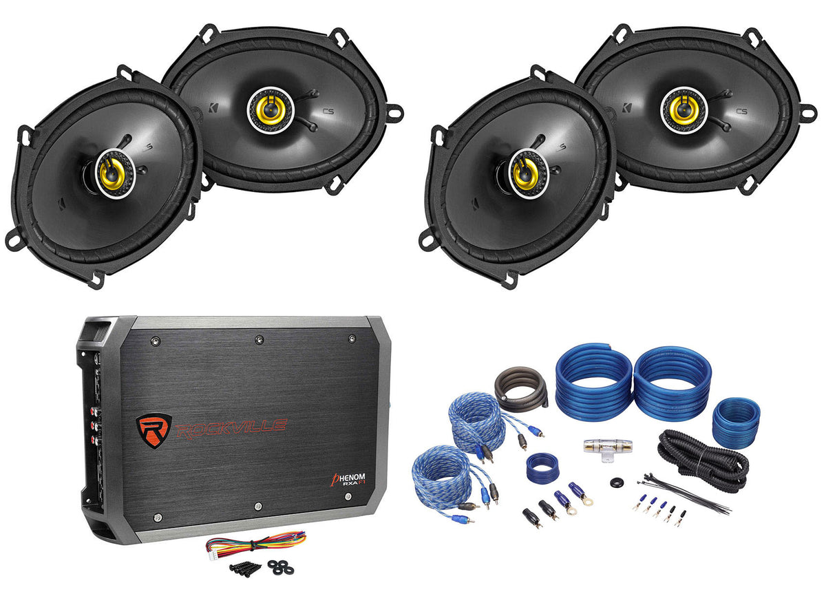 4 CSC684 6x8" 450W Car Audio Speakers Plus 4-Channel Amplifier And Amp Kit