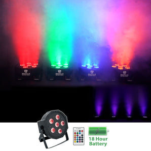 Rockville BATTERY PAR 61 Rechargeable RGBWA+UV DMX DJ STAGE Wash Light+Remote