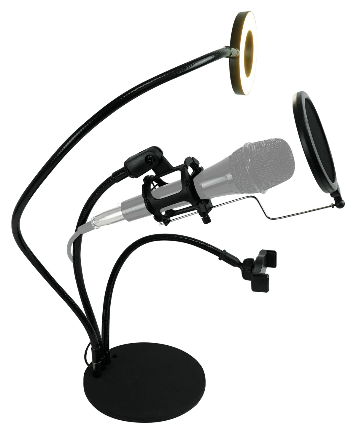 Technical Pro LiveShow3LM Zoom Stream Broadcast Podcast Phone+Mic Stand w/LED