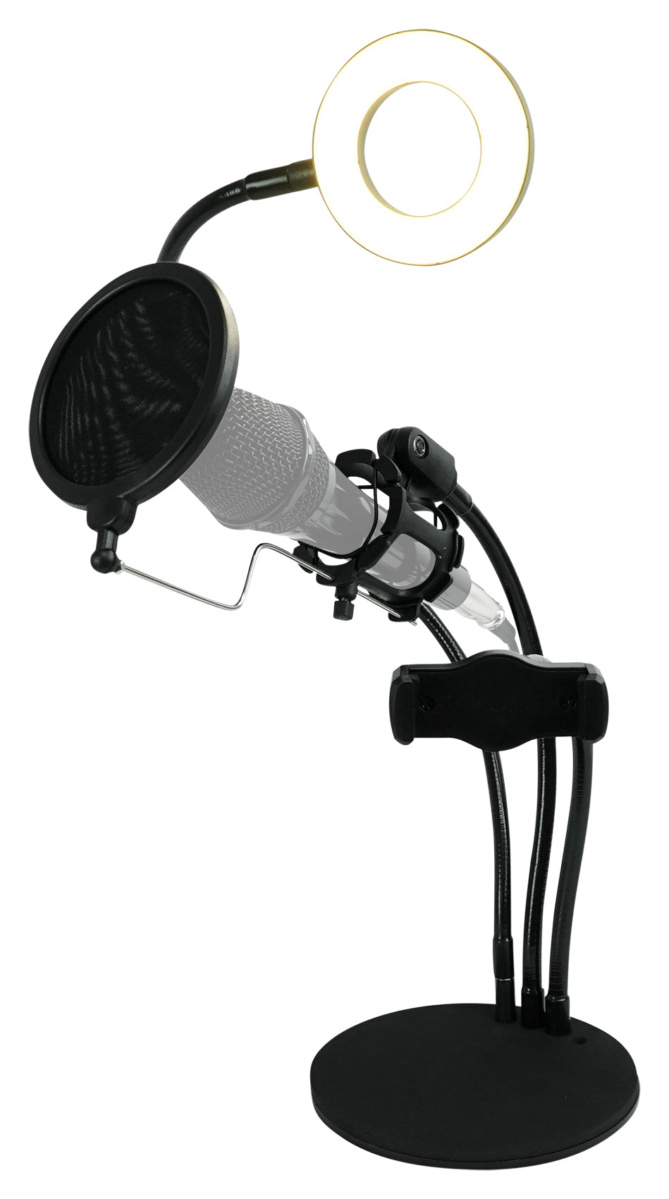Technical Pro LiveShow3LM Zoom Stream Broadcast Podcast Phone+Mic Stand w/LED
