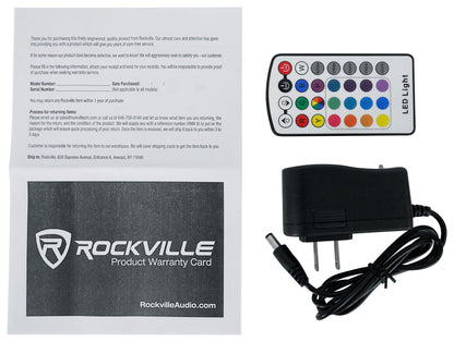 Rockville MINI RF1 RGBWA+UV DJ/Party LED Wash Light (Steel)+RF Long Range Remote