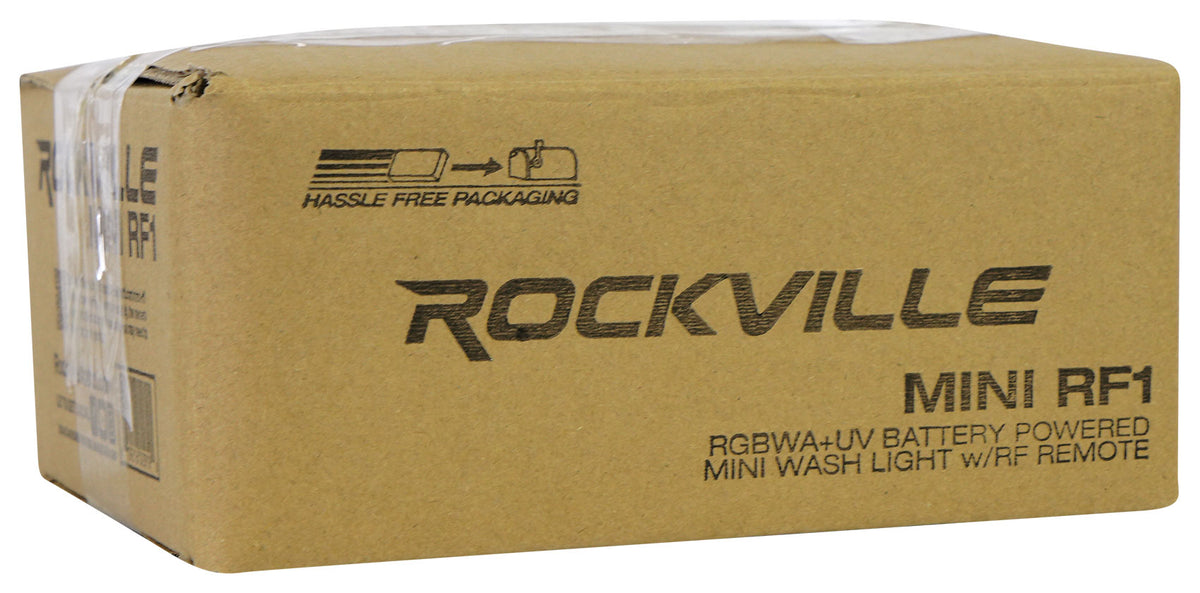 Rockville MINI RF1 RGBWA+UV DJ/Party LED Wash Light (Steel)+RF Long Range Remote
