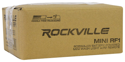 Rockville MINI RF1 RGBWA+UV DJ/Party LED Wash Light (Steel)+RF Long Range Remote