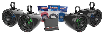 MTX UNI-2-ADDON UTV Audio Kit w/ Amplifier+(4) 6.5" Roll Cage Speakers