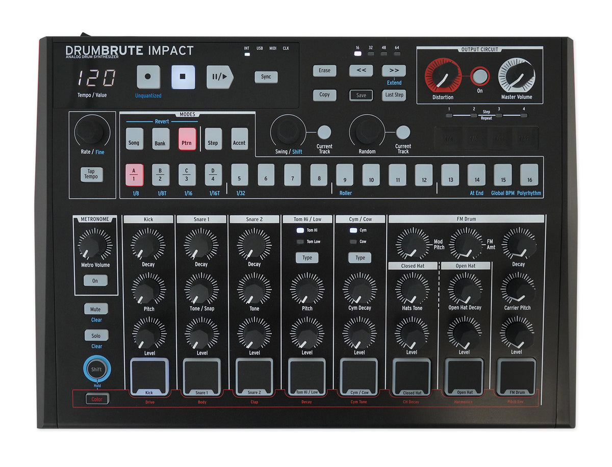 Arturia Drumbrute Impact NOIR USB MIDI Analog Drum Synthesizer Machine Interface